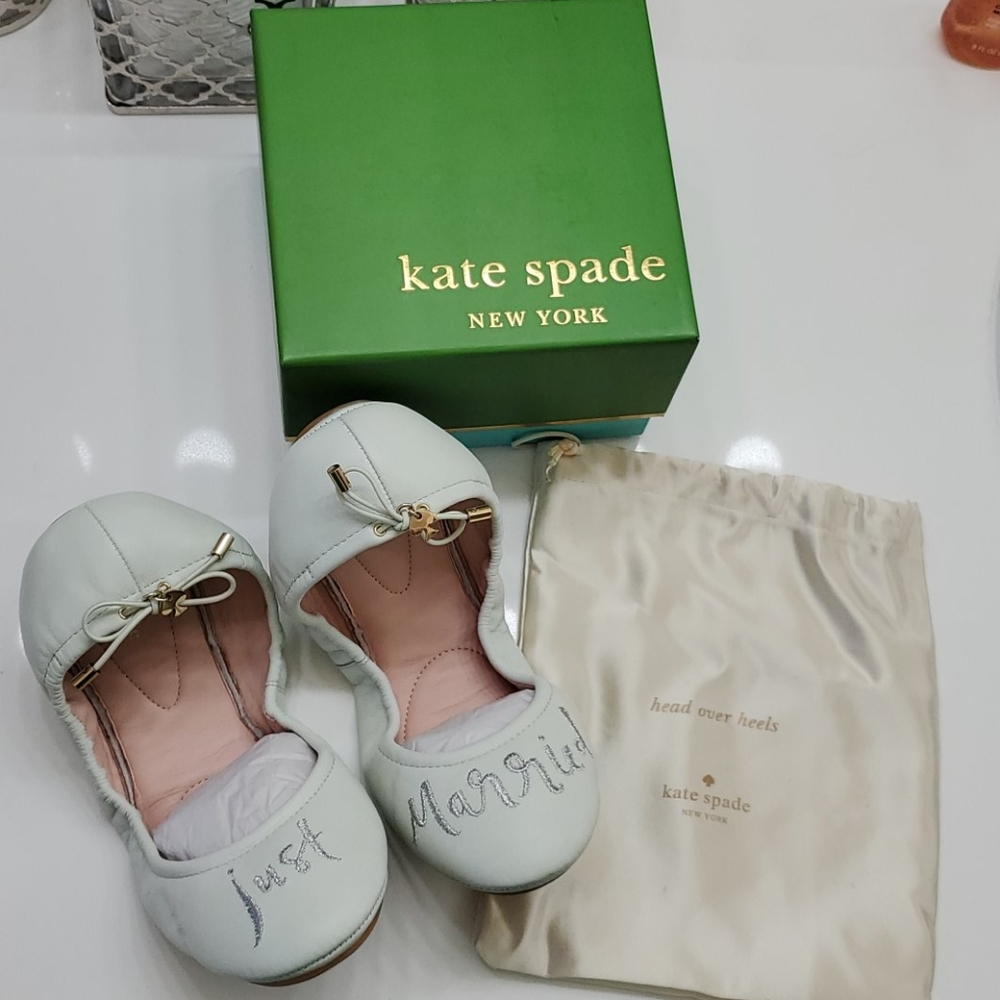 Kate Spade "Just Married" Leather Flats